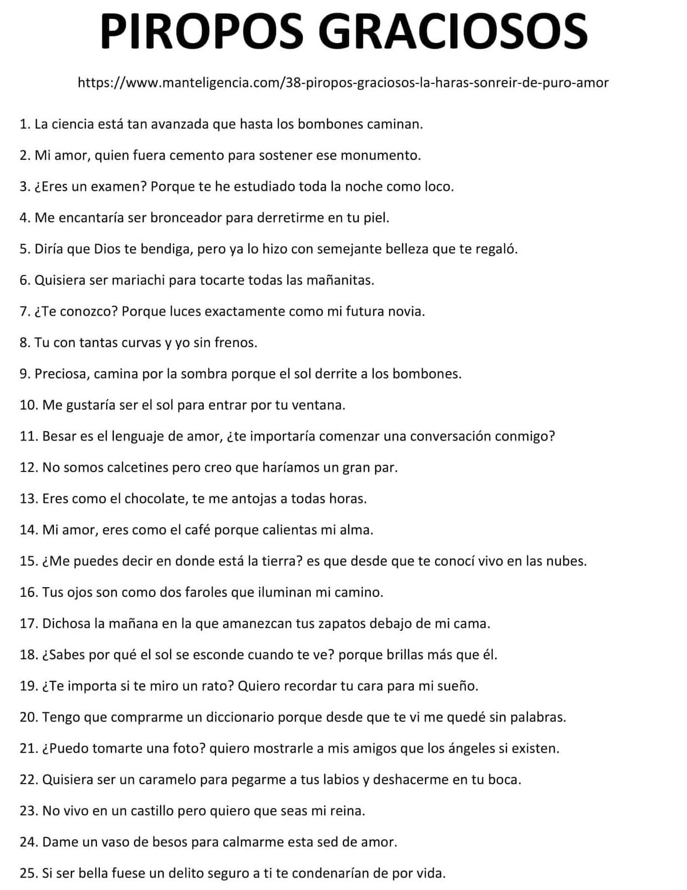 Los 38 mejores piropos inteligentes y graciosos para conquistar